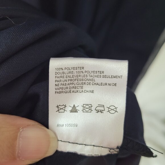 XSCAPE Dress Womens 6 Navy Blue Maxi One Shoulder Chiffon Formal Gown Beaded - Picture 9 of 16